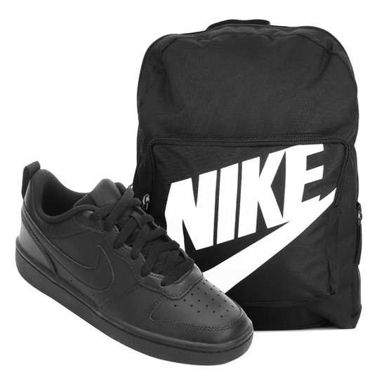 Kit Tênis Infantil Nike Court Borough Masculino + Mochila Nike Classic 16 L - Preto Menor preço em Kit Tênis Infantil Nike Court Borough Masculino + Mochila Nike Classic 16 L - Preto
