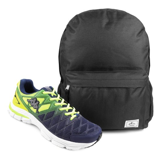 Kit Tênis Kappa Impact Masculino + Mochila Switz Básica 2.0 - Azul+Verde Limão é ruim? Kit Tênis Kappa Impact Masculino + Mochila Switz Básica 2.0 - Azul+Verde Limão é boa?