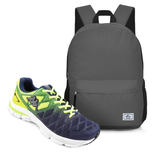 Kit Tênis Kappa Impact Masculino + Mochila Switz Básica 2.0 - Azul+Verde Limão é ruim? Kit Tênis Kappa Impact Masculino + Mochila Switz Básica 2.0 - Azul+Verde Limão é boa?