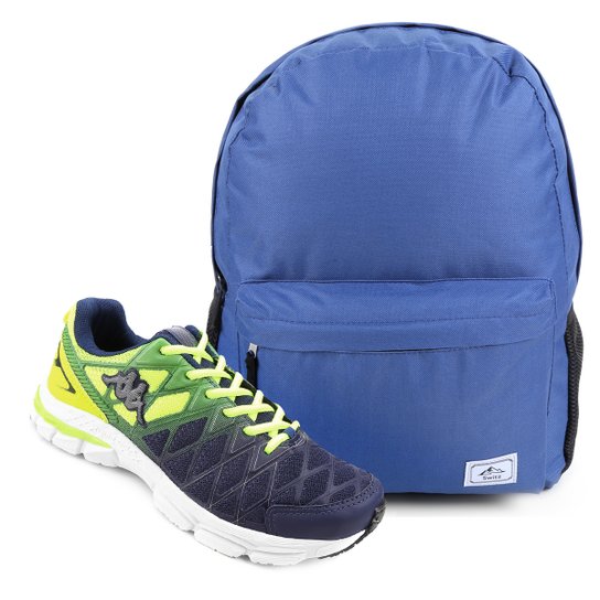 Kit Tênis Kappa Impact Masculino + Mochila Switz Básica 2.0 - Azul+Verde Limão é ruim? Kit Tênis Kappa Impact Masculino + Mochila Switz Básica 2.0 - Azul+Verde Limão é boa?