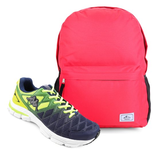 Kit Tênis Kappa Impact Masculino + Mochila Switz Básica 2.0 - Azul+Verde Limão é ruim? Kit Tênis Kappa Impact Masculino + Mochila Switz Básica 2.0 - Azul+Verde Limão é boa?