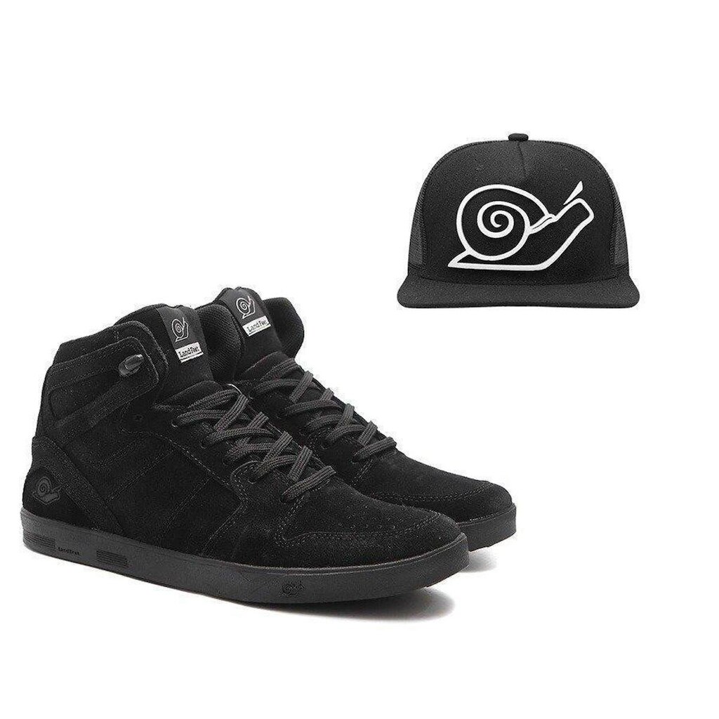 Kit Tênis LandFeet Skate Embarcadero ll Em Couro + Boné