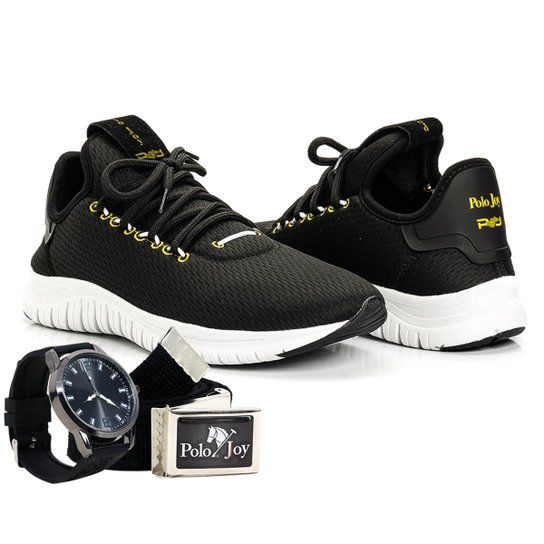 Kit Tênis Masculino Polo Joy Sport + Relógio E Cinto - Preto é ruim? Kit Tênis Masculino Polo Joy Sport + Relógio E Cinto - Preto é boa?