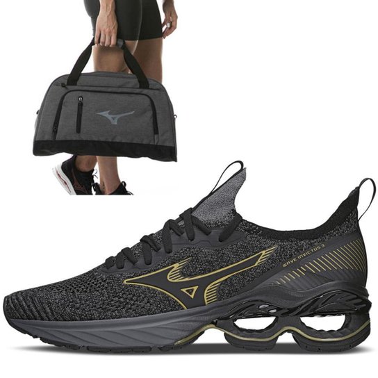 Kit Tênis Masculino Wave Invictus 3 + Mala Unissex Mizuno GYM 43 - Preto é ruim? Kit Tênis Masculino Wave Invictus 3 + Mala Unissex Mizuno GYM 43 - Preto é boa?