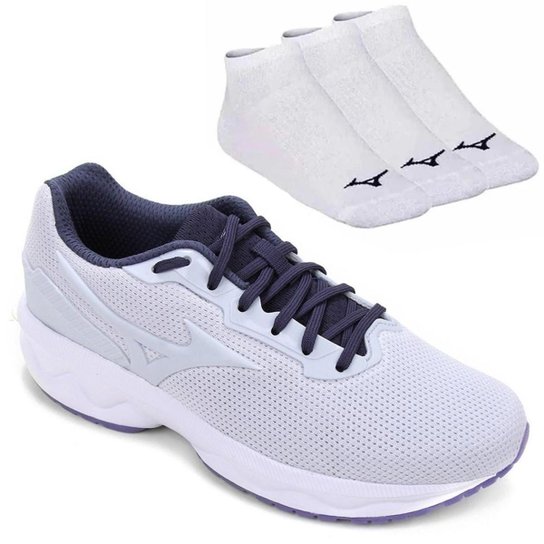 Kit Tênis Mizuno Space Feminino + 3 Pares de Meia - Azul+Marinho é ruim? Kit Tênis Mizuno Space Feminino + 3 Pares de Meia - Azul+Marinho é boa?