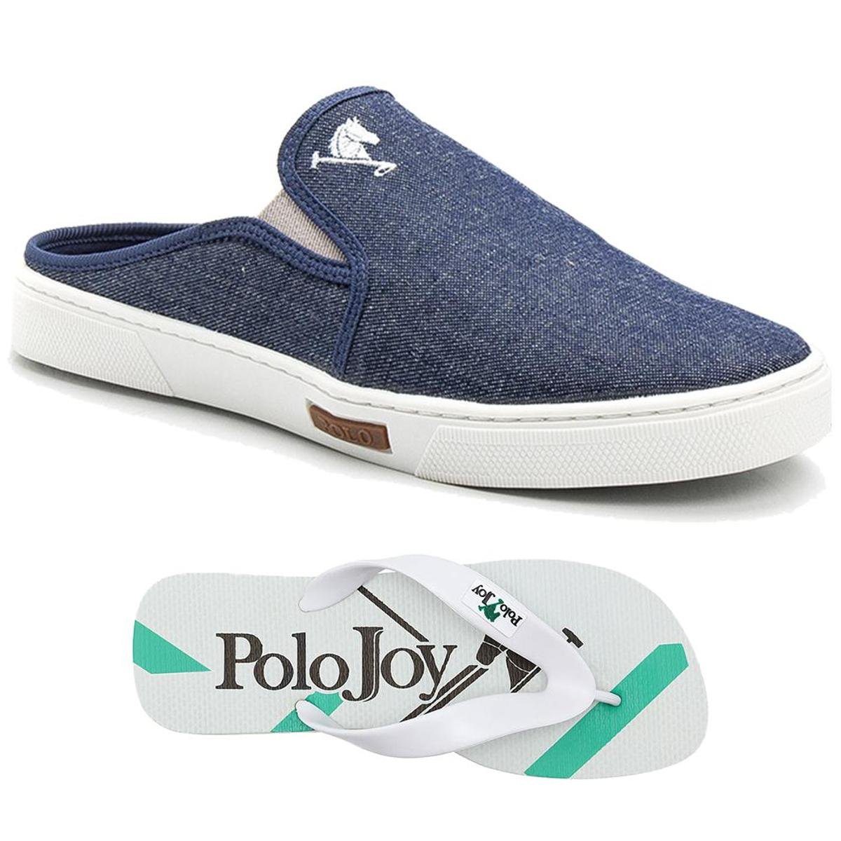 Kit Tênis Mule Polo Joy Com Chinelo Casual - Azul | Netshoes