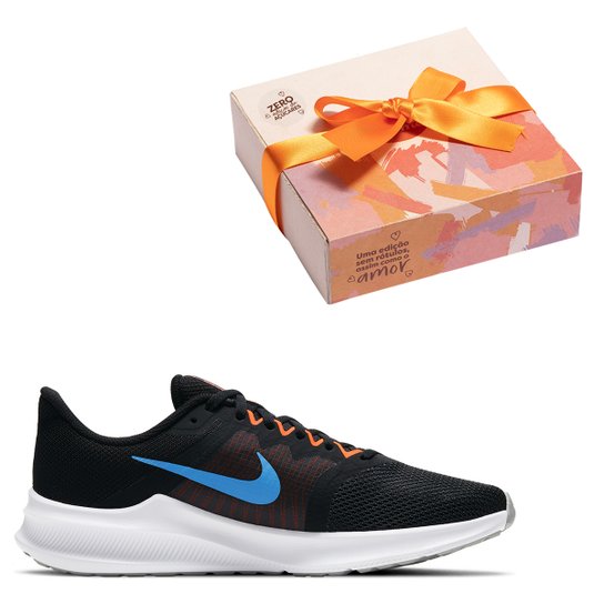 Kit Tênis Nike Downshifter 11 Masculino + Caixa de Bombom c/ 9 unidades - Preto+Laranja Menor preço em Kit Tênis Nike Downshifter 11 Masculino + Caixa de Bombom c/ 9 unidades - Preto+Laranja