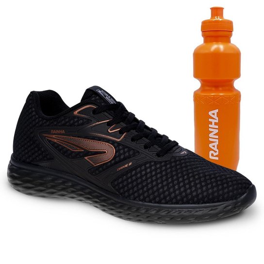 Kit Tênis Rainha Masculino Drive II + Garrafa Rainha - Preto+Cobre Menor preço em Kit Tênis Rainha Masculino Drive II + Garrafa Rainha - Preto+Cobre
