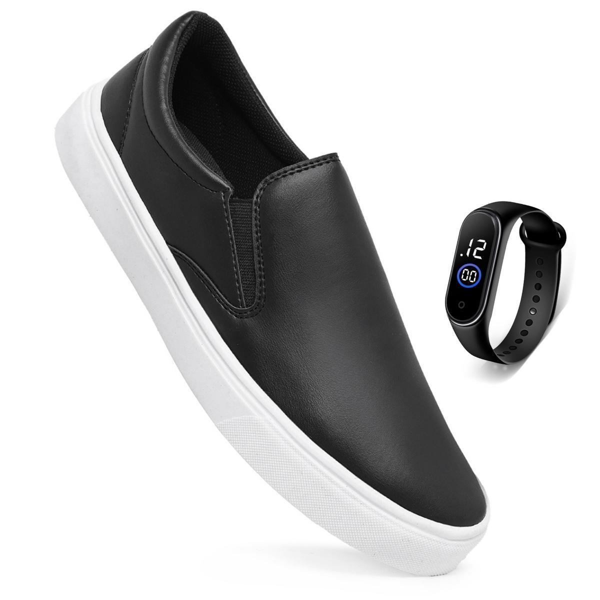 Tênis Slip Tenis Preto Feminino Carmen Steffens Tenis Slip On