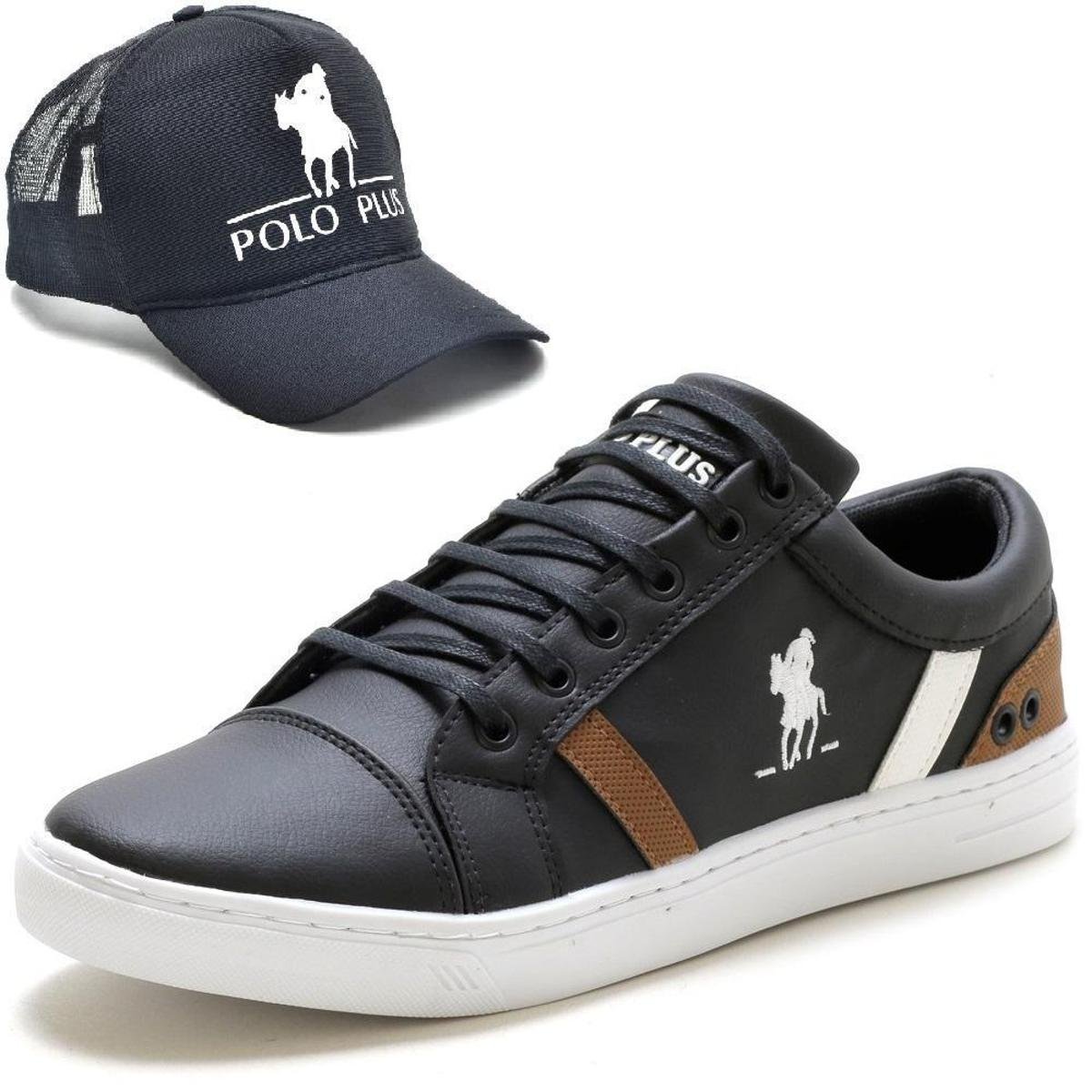 Kit Tênis Sapatênis Masculino Polo Casual + Boné Trucker Menor preço em Kit Tênis Sapatênis Masculino Polo Casual + Boné Trucker