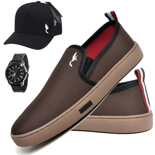 Kit Tênis sapatenis slip on masculino casual confotável L7900 Polo Blu ...