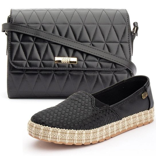 Kit Tênis Slip On Feminino Elástico + Bolsa Flap Transversal - Preto é ruim? Kit Tênis Slip On Feminino Elástico + Bolsa Flap Transversal - Preto é boa?