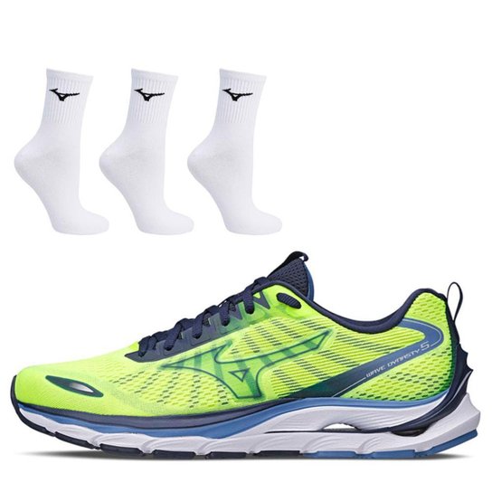 Kit Tênis Treino Masculino Wave Dynasty 5 e 3 Pct Meias - Amarelo é ruim? Kit Tênis Treino Masculino Wave Dynasty 5 e 3 Pct Meias - Amarelo é boa?