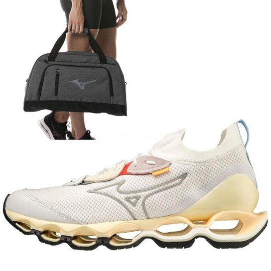 Kit Tênis Wave Prophecy Beta + Mala Unissex GYM Mizuno Kit Tênis Wave Prophecy Beta 42 + Mala Unisse - Branco Menor preço em Kit Tênis Wave Prophecy Beta + Mala Unissex GYM Mizuno Kit Tênis Wave Prophecy Beta 42 + Mala Unisse - Branco