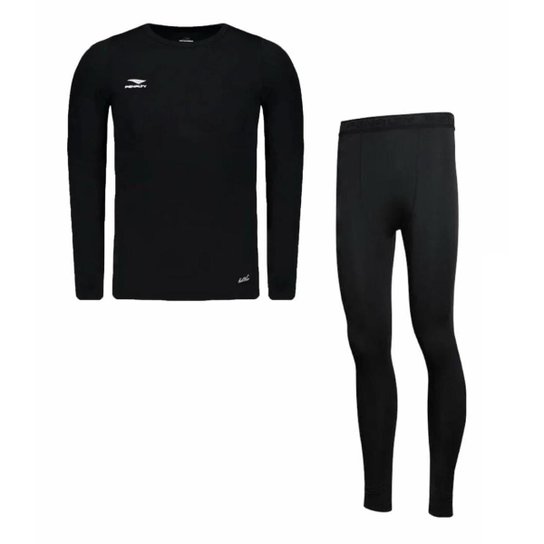 Kit Térmico Conjunto Camisa + Calça Penalty Segunda Pele Masculino - Preto Menor preço em Kit Térmico Conjunto Camisa + Calça Penalty Segunda Pele Masculino - Preto