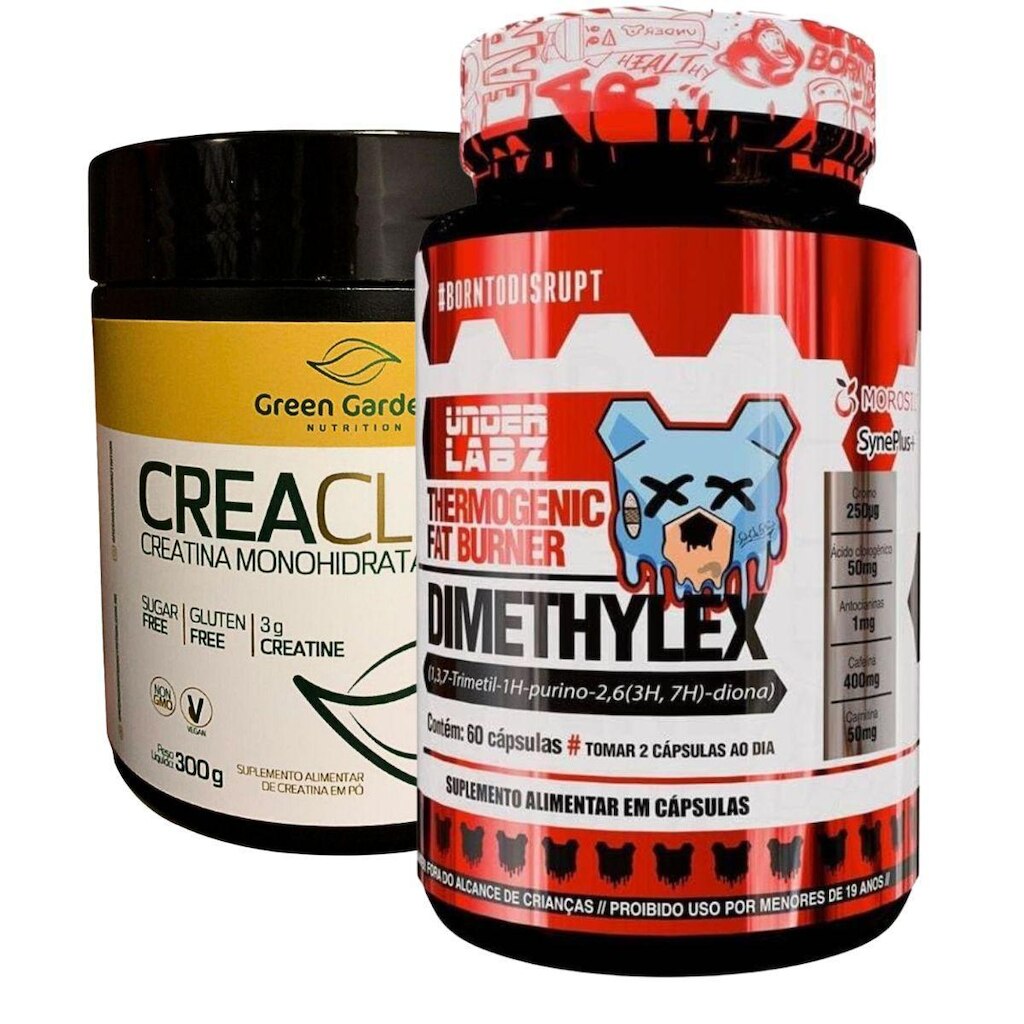 Kit Termogênico Dimethylex + Creatina 300g Queima Gordura