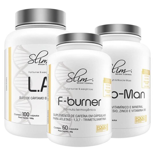 Kit Testo man + Pré treino F-buner + L.A. - SLIM -