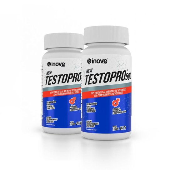 Kit Testopro® 500 Fórmula Masculina Inove Nutrition® 2 potes c/ 60 cápsulas cada -