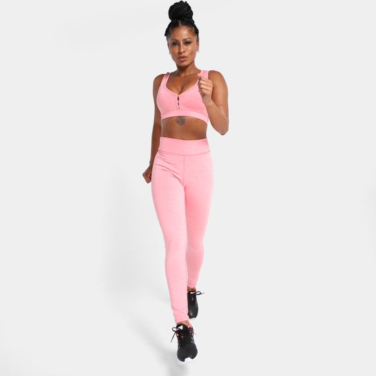 Kit Top Com Bojo Gonew Workout + Calça Legging Gonew Workout - Rosa Menor preço em Kit Top Com Bojo Gonew Workout + Calça Legging Gonew Workout - Rosa