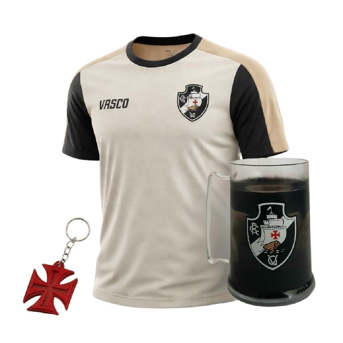 Kit Vasco Da Gama Camisa Estouro Gold + Caneca + Chaveiro