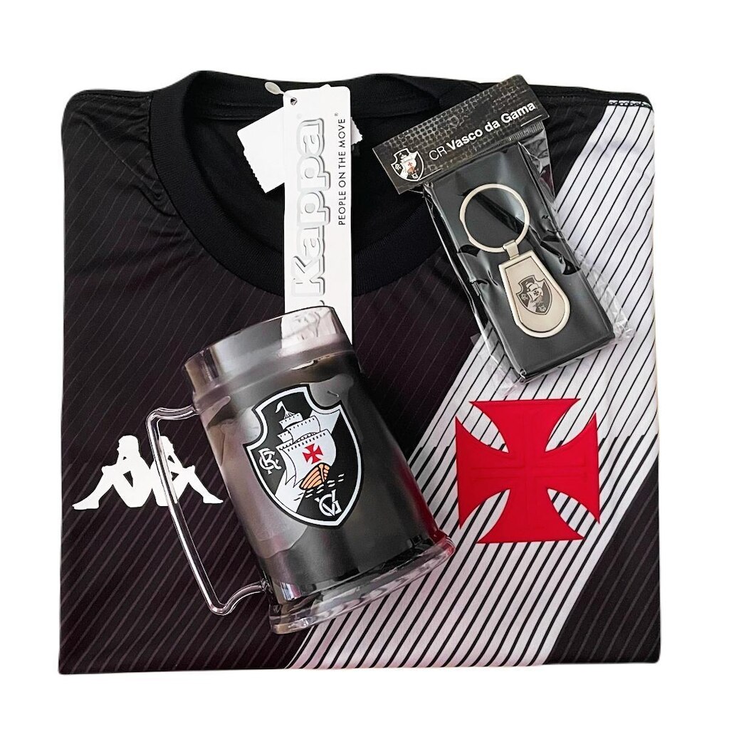 Kit Vasco Da Gama Oficial - Camisa Diagonal + Caneca + Chaveiro - Masculino