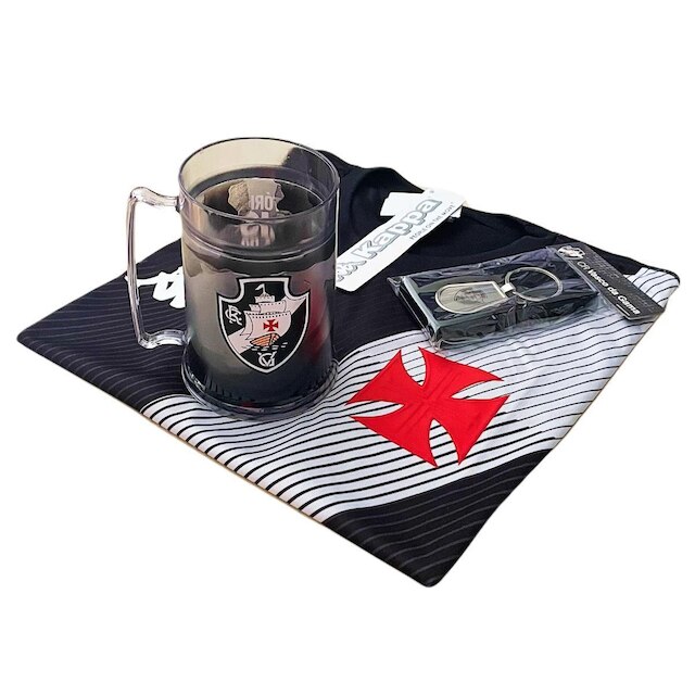 Kit Vasco Da Gama Oficial - Camisa Diagonal + Caneca + Chaveiro - Masculino
