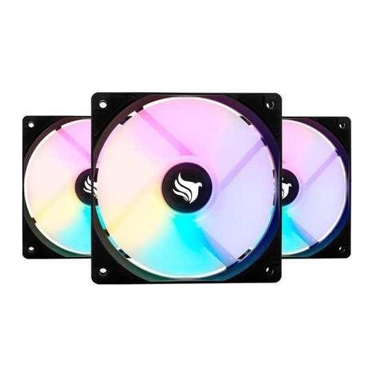 Kit Ventoinhas Pichau Gaming Feather X RGB 3x120mm, PG-FX120-RGB - Preto Menor preço em Kit Ventoinhas Pichau Gaming Feather X RGB 3x120mm, PG-FX120-RGB - Preto