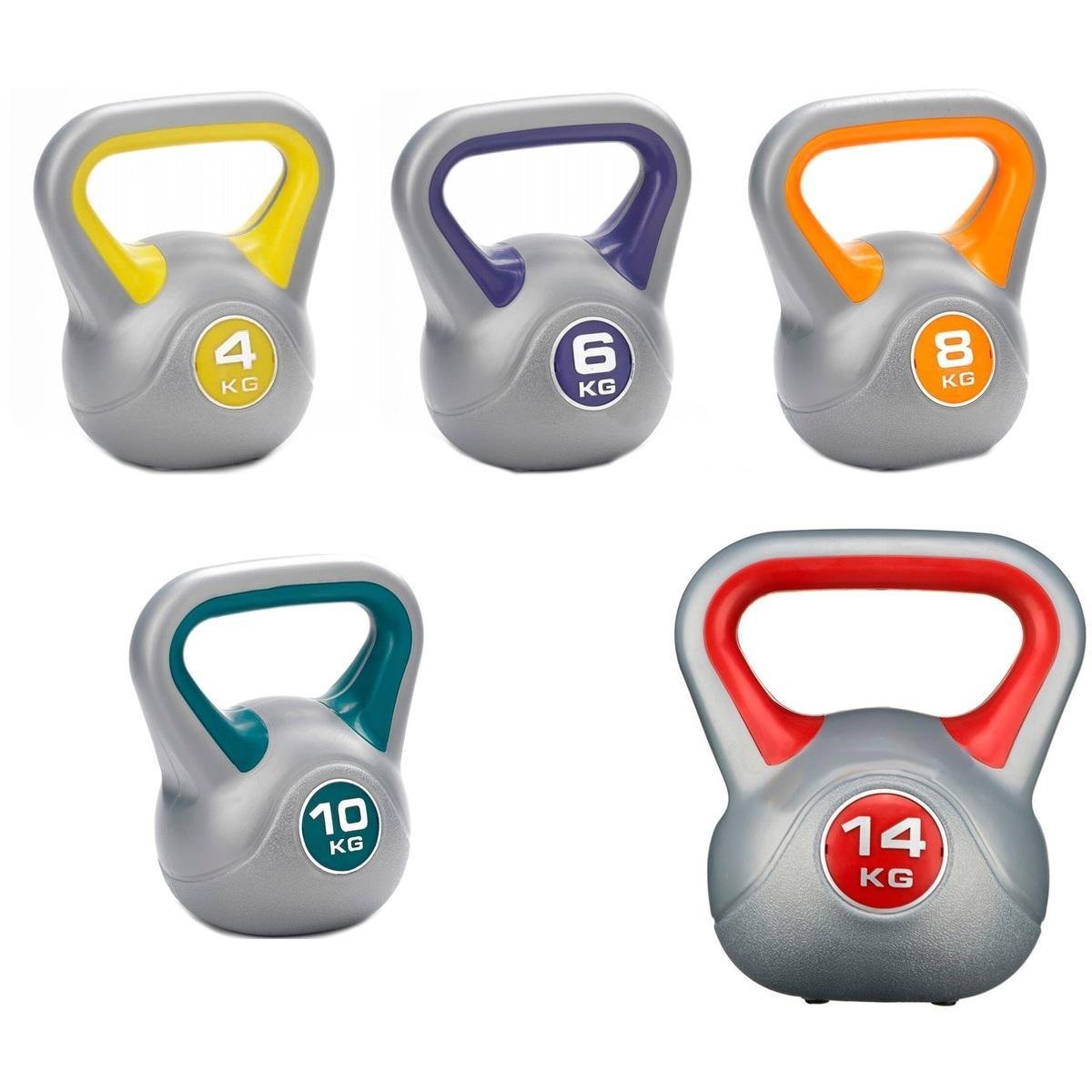 Kit Vinyl Kettlebell 4kg, 6kg, 8kg, 10kg e 14kg ProAction Netshoes