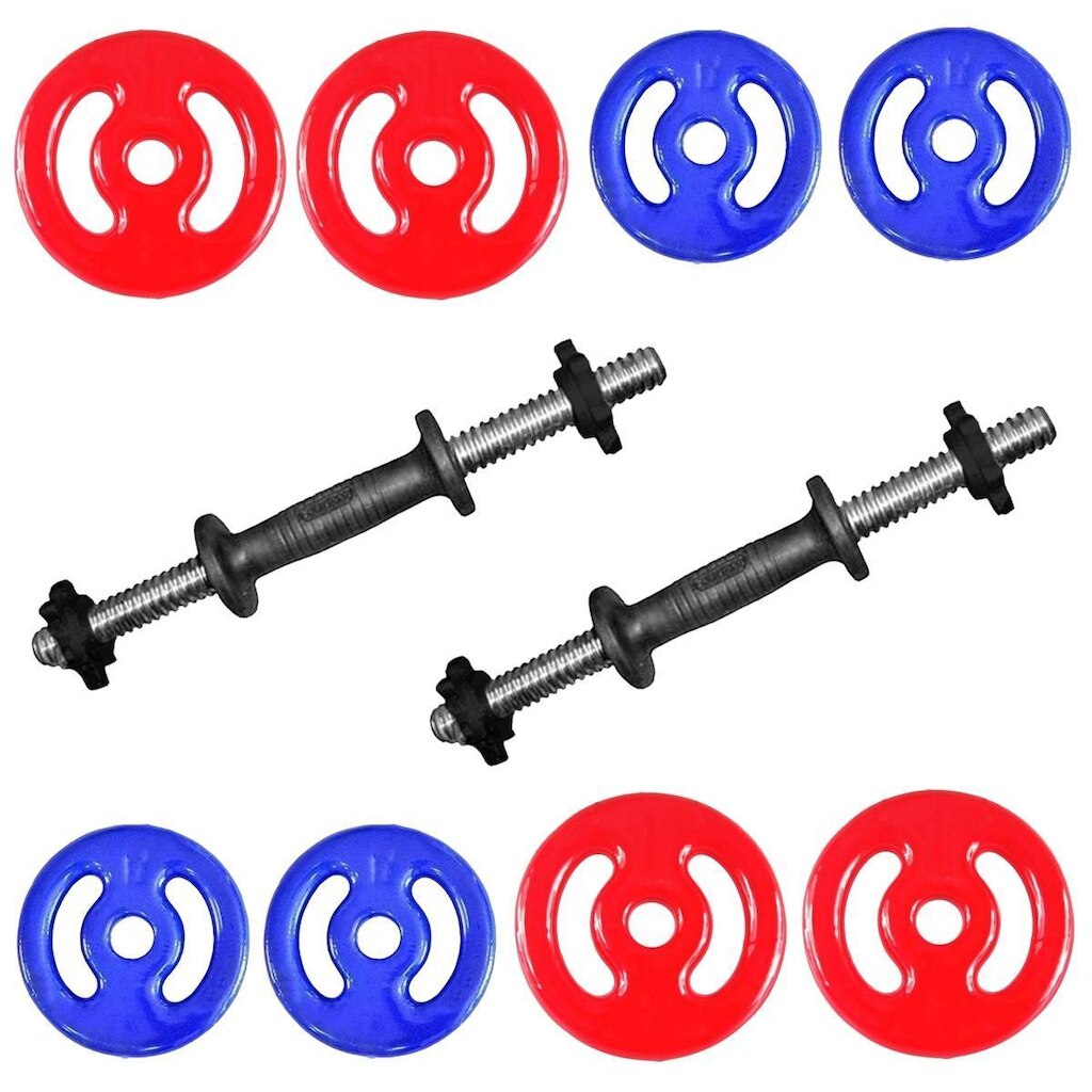 Kit Vip 12kg Anilhas + 2 Barras 40cm Com Rosca Rapida - Rythmoon