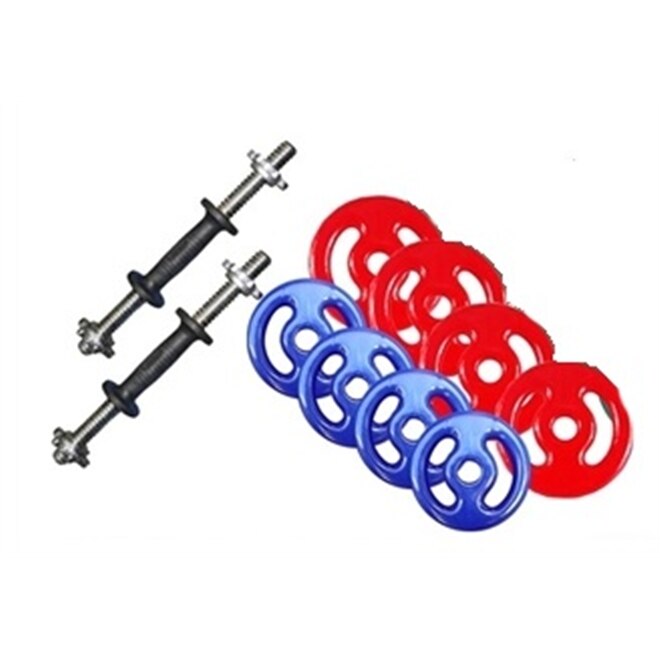Kit Vip 12Kg Anilhas + 2 Barras 40Cm Com Rosca Rapida - Rythmoon