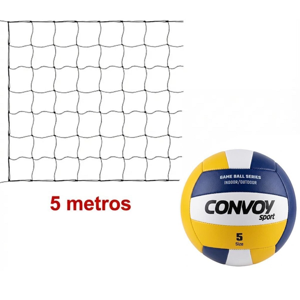 Kit Vôlei Lazer Bola De Volei + Rede - Praia/Piscina