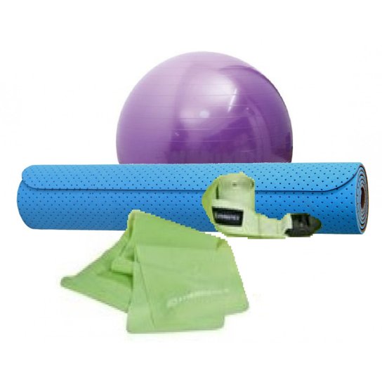Kit WCT Fitness Treino Yoga 5001 - Azul Menor preço em Kit WCT Fitness Treino Yoga 5001 - Azul