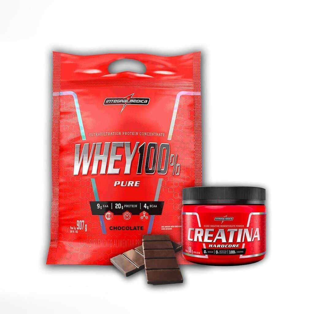Kit Whey 100% Concentrado 907g + Creatina 150g - Integralmedica