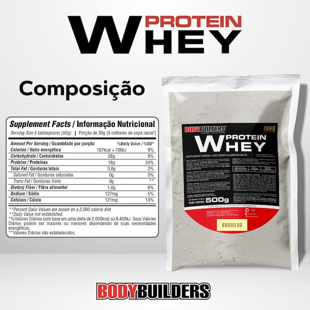 Kit Whey 500g Morango + Coqueteleira - Bodybuilders