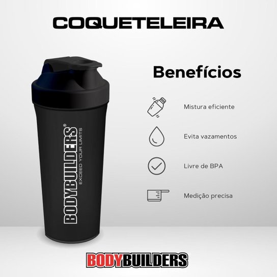 Kit Whey 500g Morango + Coqueteleira - Bodybuilders