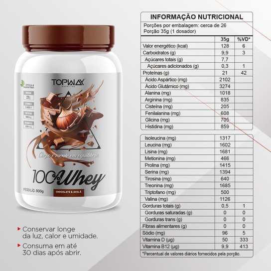 Kit Whey Concentrado 900G Chocolate E Avelã + Creatina 210G