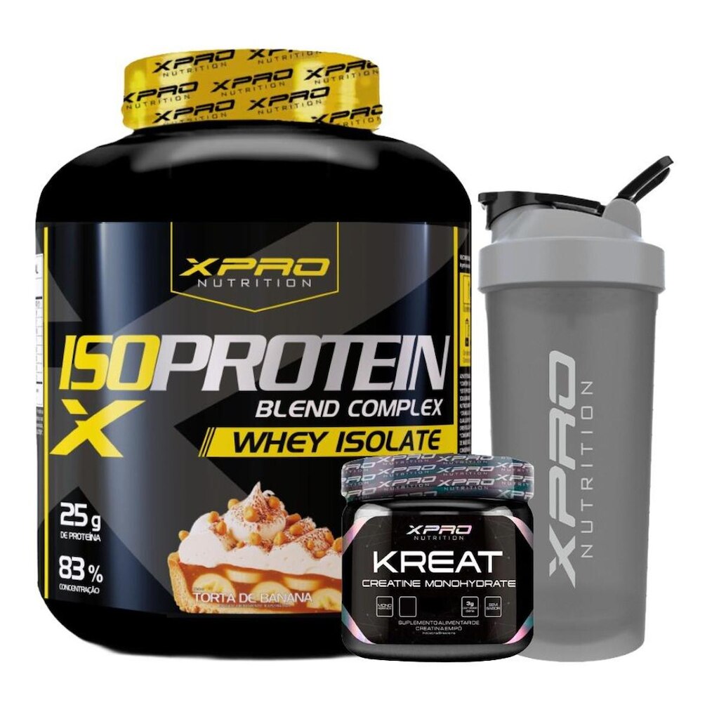 Kit Whey Iso Protein Blend Complex 2Kg + Creatina XPRO 300g + Coqueteleira - XPRO