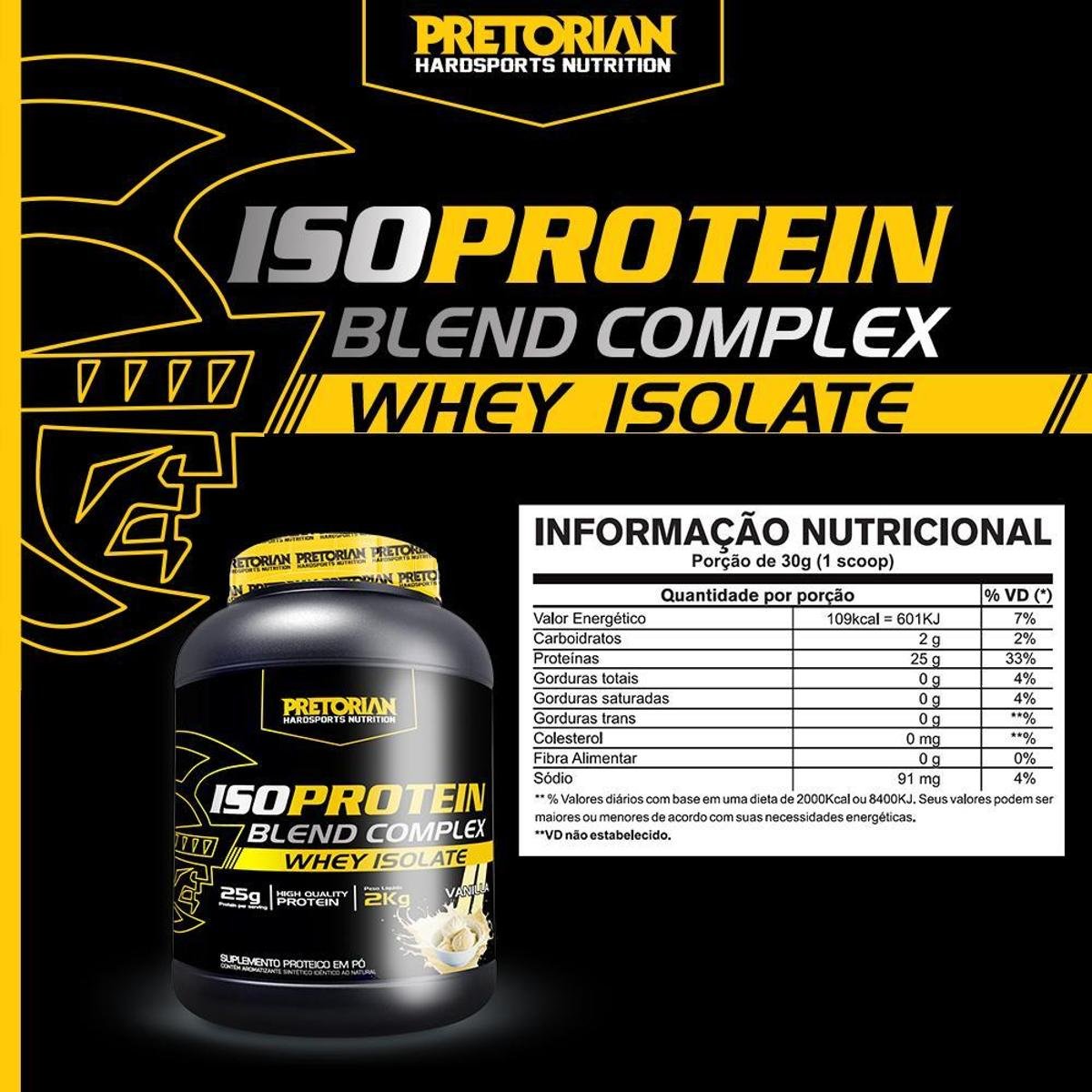 Kit Whey Iso Protein Blend Complex 2kg Pretorian + Glutamina Complex