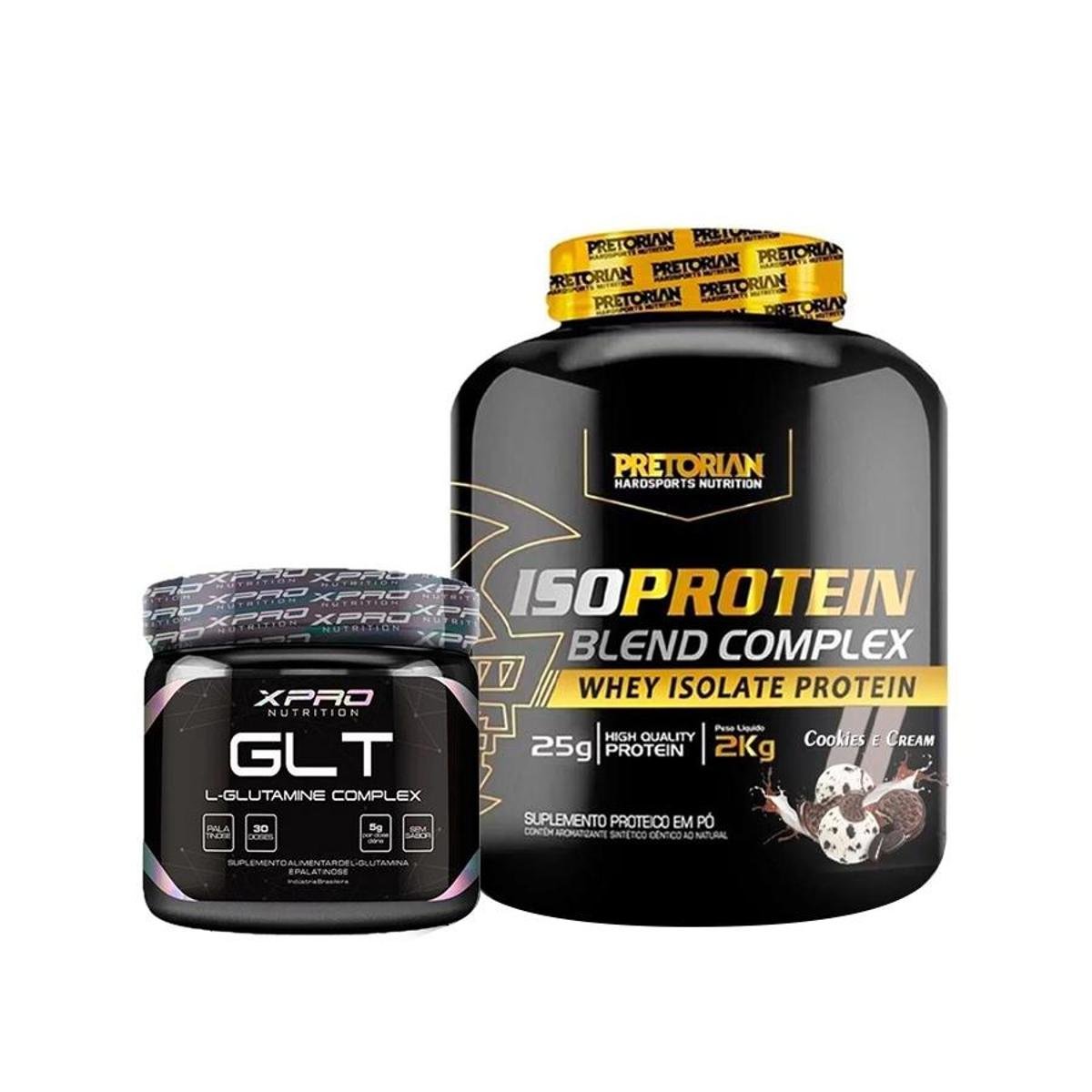 Kit Whey Iso Protein Blend Complex 2kg Pretorian + Glutamina Complex