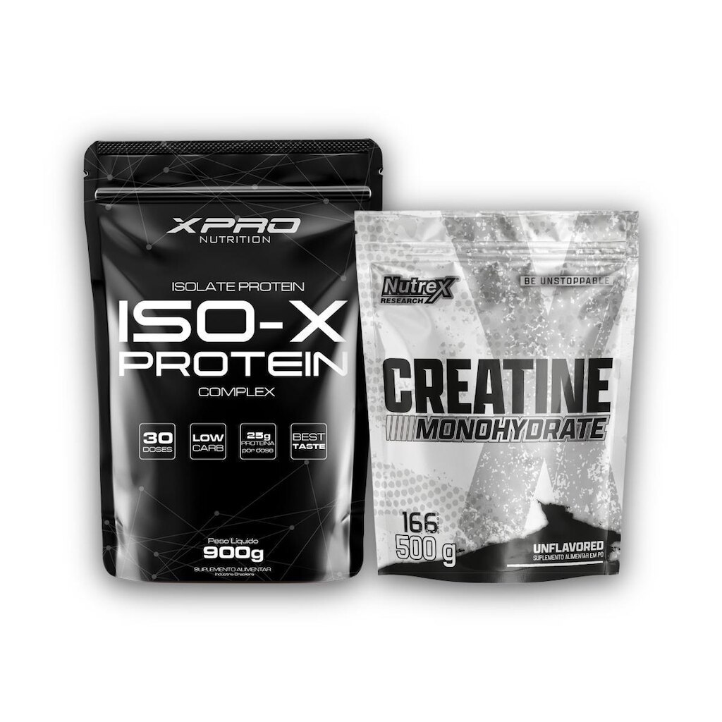 Kit Whey Iso X 900g - XPro + Creatina Monohydrate Pura 500g - Nutrex Research