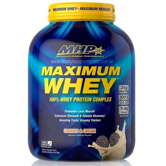 Kit Whey Maximum 5Lbs MHP Cookies e Cream + Creatine Powder 150g Optimum Nutrition Menor preço em Kit Whey Maximum 5Lbs MHP Cookies e Cream + Creatine Powder 150g Optimum Nutrition