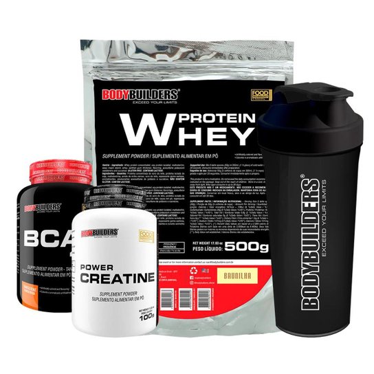 Kit Whey Protein 500G + BCAA 4,5 100g + Creatina 100G + Coqueteleira - Bodybuilders é ruim? Kit Whey Protein 500G + BCAA 4,5 100g + Creatina 100G + Coqueteleira - Bodybuilders é boa?