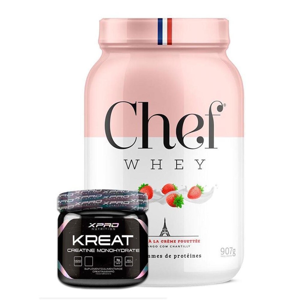 Kit Whey Protein 907g Chef Whey + Kreat Monohidratada 300g - XPro Nutrition
