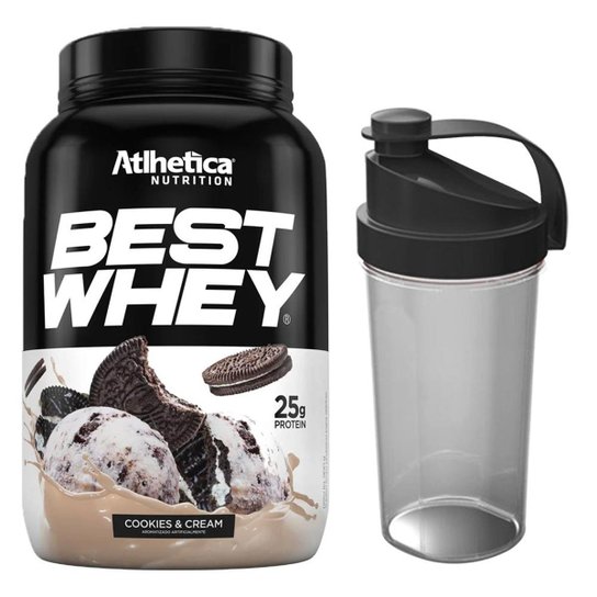 Kit Whey Protein Best Whey 900g + Coqueteleira Atlhetica Nutrition -
