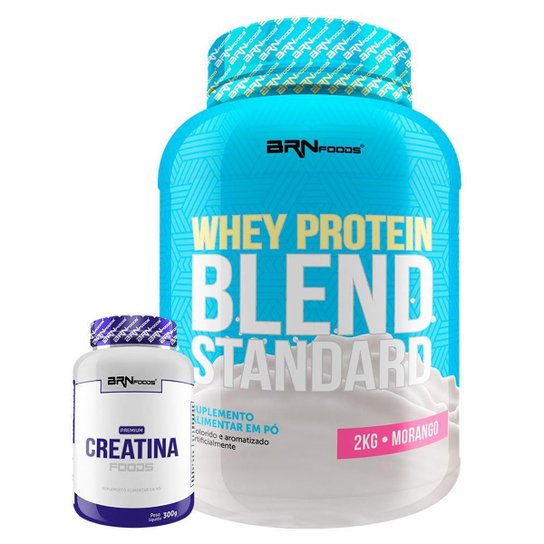 Kit - Whey Protein Blend Standard 2kg + PREMIUM Creatina 300g - BRN Foods Menor preço em Kit - Whey Protein Blend Standard 2kg + PREMIUM Creatina 300g - BRN Foods
