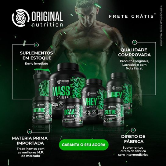 Kit Whey Protein Charged + Bcaa + Creatina Monohidratada + Glutamina + Colágeno  + Shaker