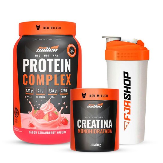 Kit Whey Protein Complex 3W, Creatina 300g e Coqueteleira - undefined ...