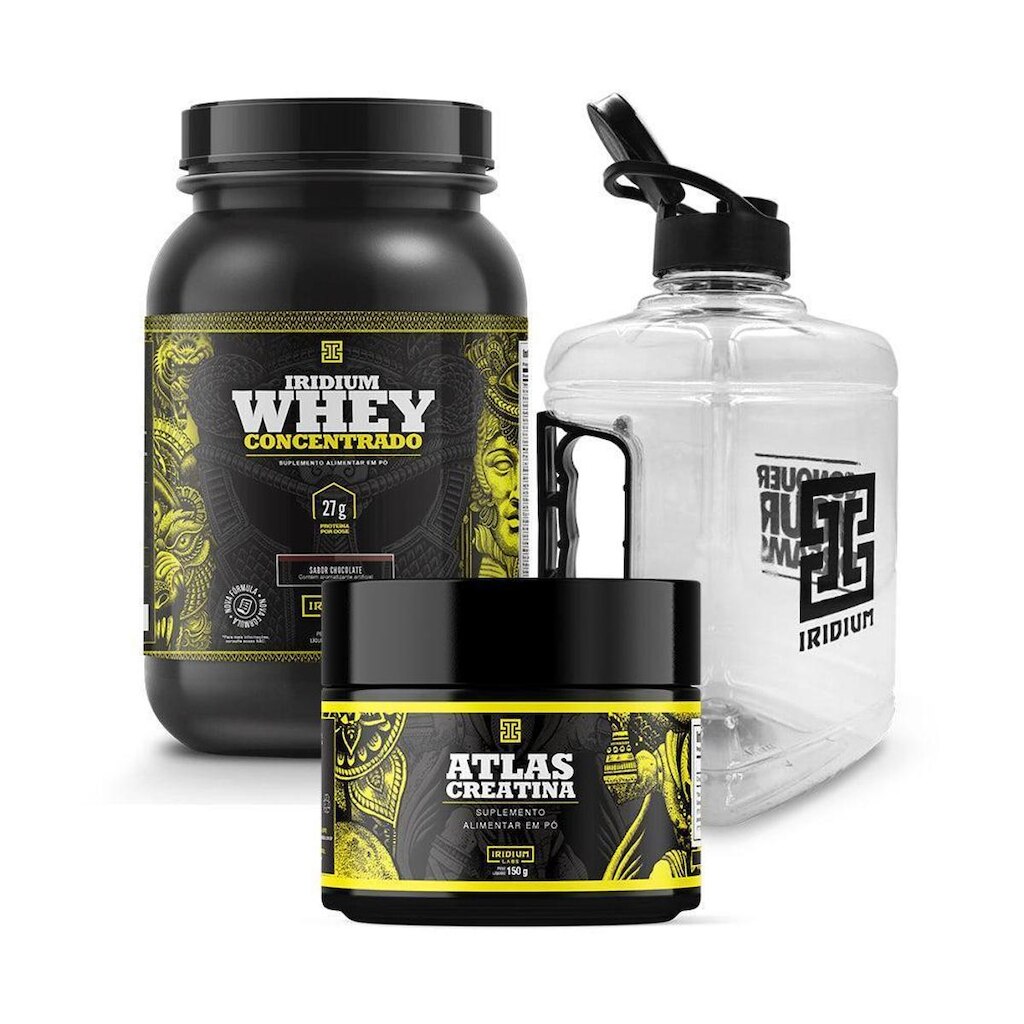 Kit Whey Protein Concentrado + Creatina Atlas 150g + Galão 1,5L- Iridium Labs