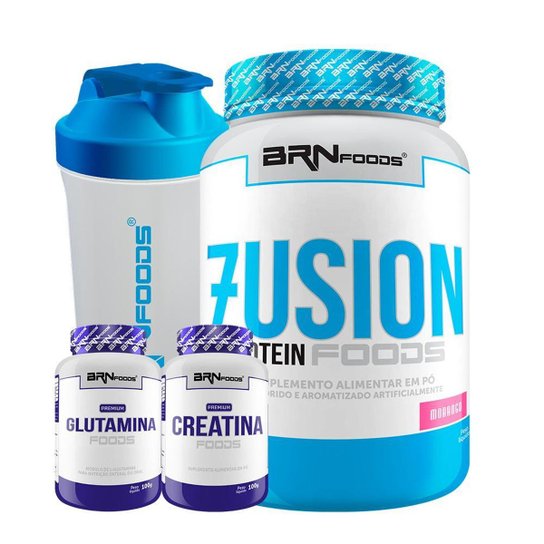 KIT Whey Protein Fusion 900g + PREMIUM Creatina 100g + PREMIUM Glutamina 100g + Coque - BRN Foods Menor preço em KIT Whey Protein Fusion 900g + PREMIUM Creatina 100g + PREMIUM Glutamina 100g + Coque - BRN Foods