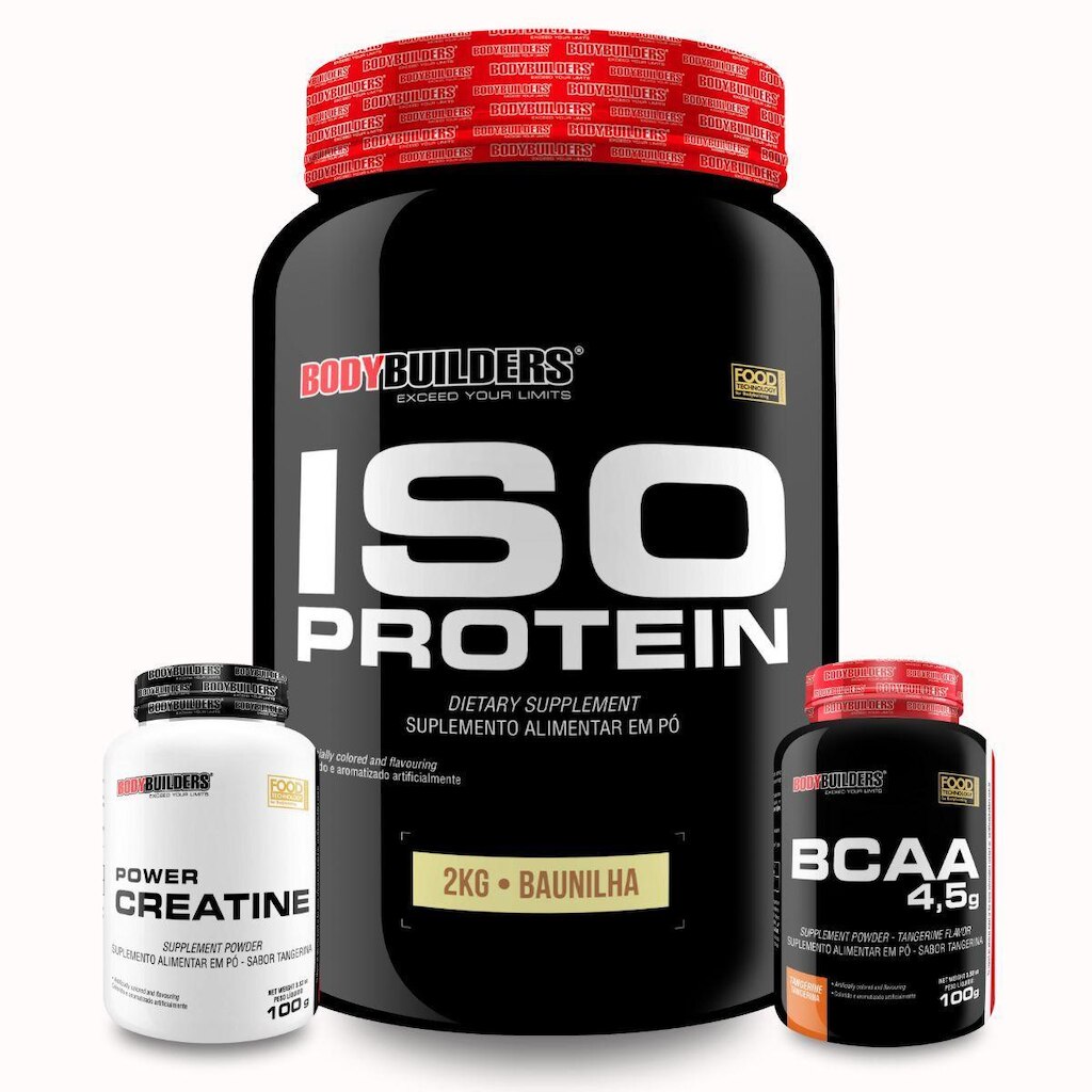 Kit Whey Protein Iso Protein 2kg + Creatina 100g + BCAA 100g - Bodybuilders